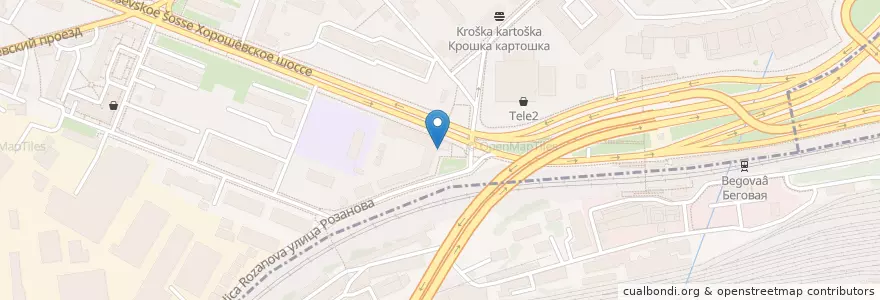 Mapa de ubicacion de Doner xan kebab en Rusland, Centraal Federaal District, Moskou, Северный Административный Округ, Хорошёвский Район.