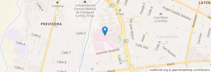 Mapa de ubicacion de Docente de Salud "Manuel Ascunce Domenech" en Kuba, Camagüey, Camagüey, Ciudad De Camagüey.