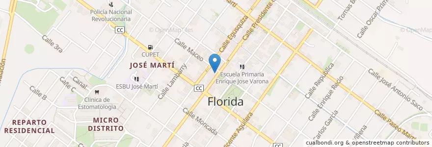 Mapa de ubicacion de Hamburguesera La Esquinita en کوبا, Camagüey, Florida, Ciudad De Florida.