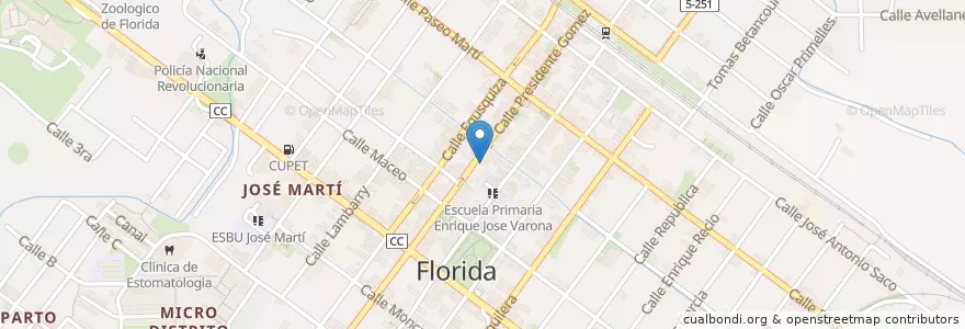 Mapa de ubicacion de Coppelia Florida en کوبا, Camagüey, Florida, Ciudad De Florida.