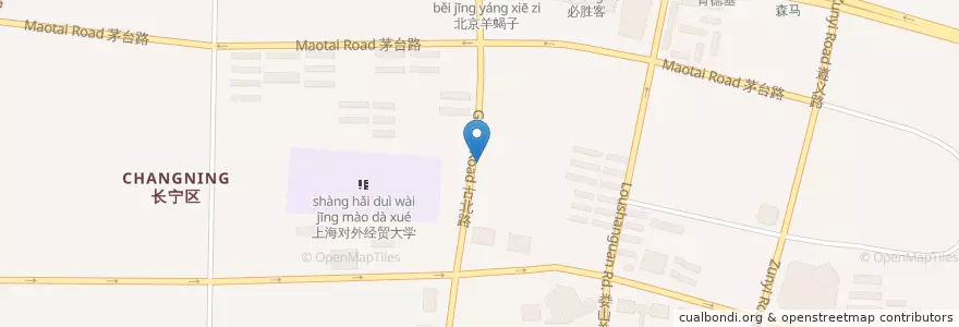 Mapa de ubicacion de 上海农商银行 en 中国, 上海市, 长宁区.