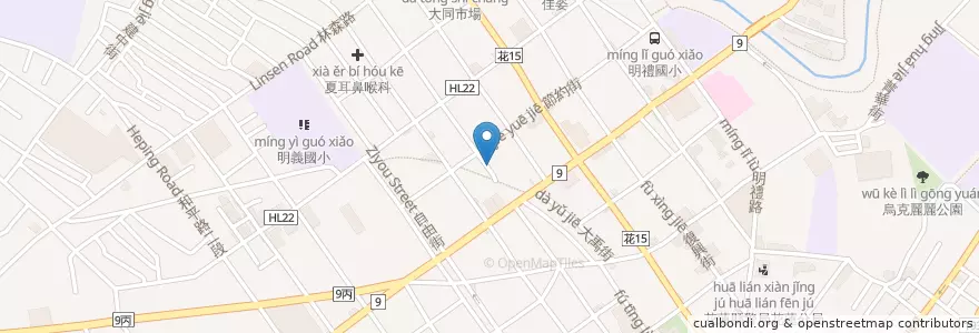 Mapa de ubicacion de 耕壽司 en تايوان, مقاطعة تايوان, هوالين, 花蓮市.