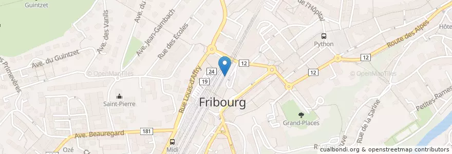 Mapa de ubicacion de Mykebab en スイス, Fribourg/Freiburg, District De La Sarine, Fribourg - Freiburg.