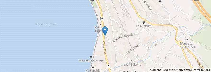 Mapa de ubicacion de Bellamia en سويسرا, فود, District De La Riviera-Pays-D’Enhaut, Montreux.