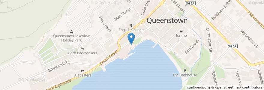 Mapa de ubicacion de Creative Queenstown Market en Neuseeland, Otago, Queenstown-Lakes District.