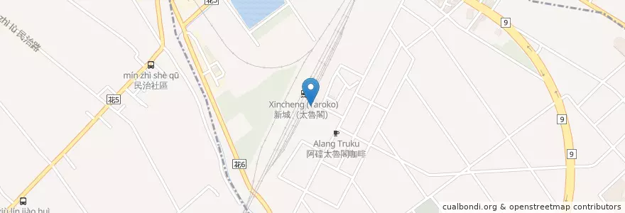 Mapa de ubicacion de 佳興冰菓店 en Taiwan, 臺灣省, 花蓮縣, 新城鄉.