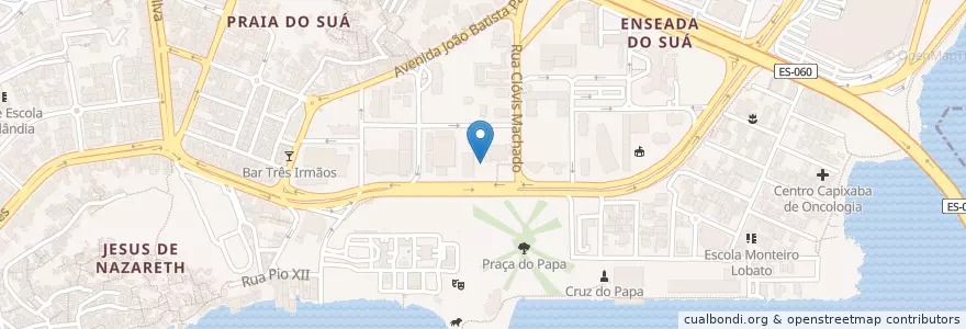 Mapa de ubicacion de Ponto Hotel Golden Tulip en برزیل, منطقه جنوب شرقی برزیل, اسپیریتو سانتو, Região Geográfica Intermediária De Vitória, ویتوریا, Região Metropolitana Da Grande Vitória, Microrregião Vitória.
