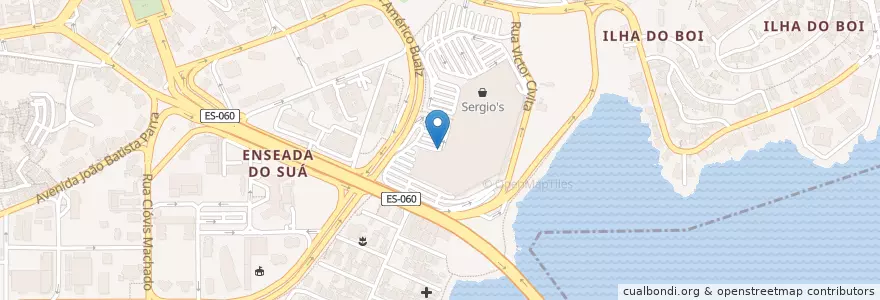 Mapa de ubicacion de Ponto Shopping Vitória en 브라질, 남동지방, 이스피리투산투, Região Geográfica Intermediária De Vitória, 비토리아, Região Metropolitana Da Grande Vitória, Microrregião Vitória.