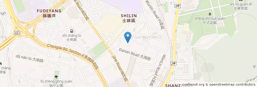 Mapa de ubicacion de 芳川牙醫診所 en Tayvan, 新北市, Taipei, 士林區.