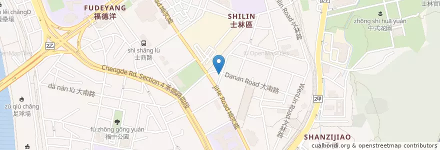 Mapa de ubicacion de 台灣蔬食廚房 en Taiwan, 新北市, Taipé, 士林區.
