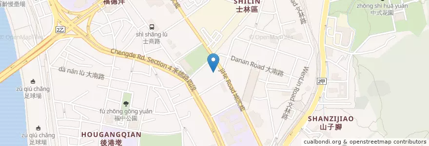 Mapa de ubicacion de 台南海鮮會館 en Taiwan, New Taipei, Taipei, Shilin District.