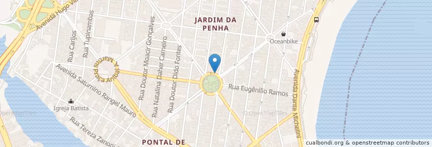Mapa de ubicacion de Ponto Jardim da Penha - D en برزیل, منطقه جنوب شرقی برزیل, اسپیریتو سانتو, Região Geográfica Intermediária De Vitória, ویتوریا, Região Metropolitana Da Grande Vitória, Microrregião Vitória.