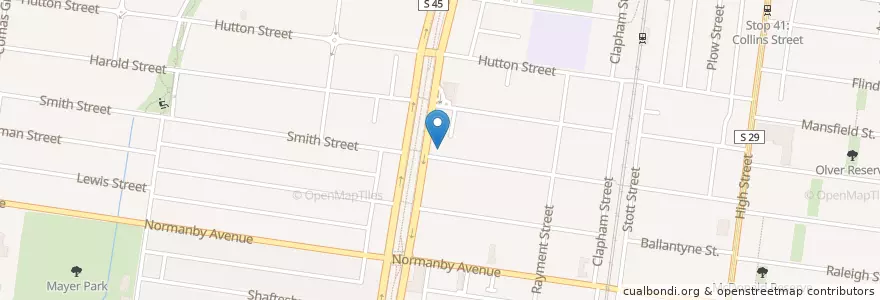 Mapa de ubicacion de Thornbury Church of Christ en استرالیا, Victoria, City Of Darebin.