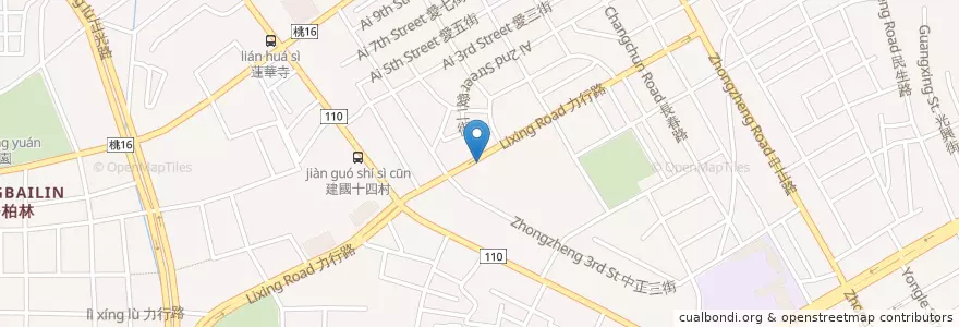 Mapa de ubicacion de 自在素食 en 臺灣, 桃園市, 桃園區.