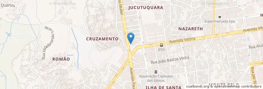 Mapa de ubicacion de Ponto Jucutuquara en برزیل, منطقه جنوب شرقی برزیل, اسپیریتو سانتو, Região Geográfica Intermediária De Vitória, ویتوریا, Região Metropolitana Da Grande Vitória, Microrregião Vitória.
