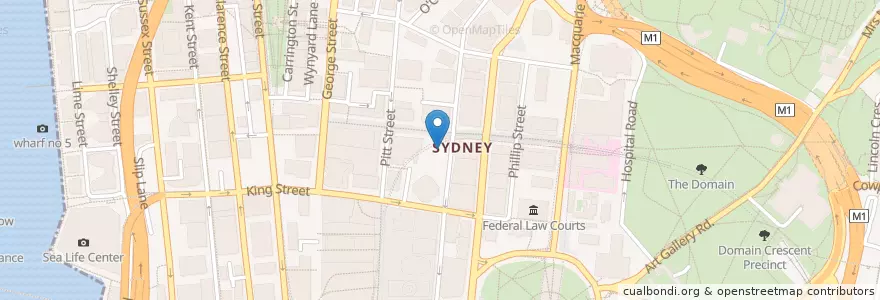 Mapa de ubicacion de Burger Project en Australia, New South Wales, Council Of The City Of Sydney, Sydney.