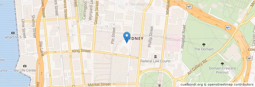Mapa de ubicacion de Bun Me en Australia, New South Wales, Council Of The City Of Sydney, Sydney.