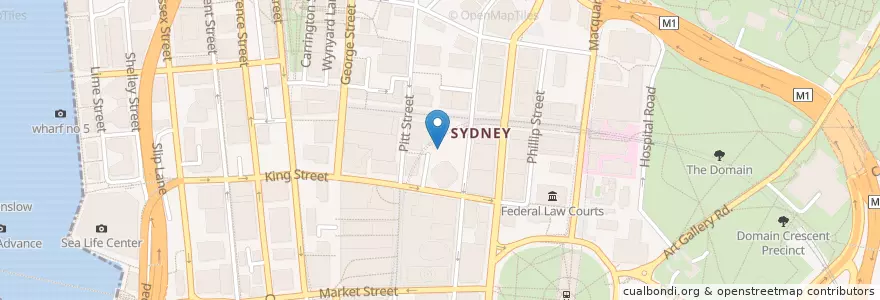 Mapa de ubicacion de Paradiso café & bar en Australië, Nieuw-Zuid-Wales, Council Of The City Of Sydney, Sydney.