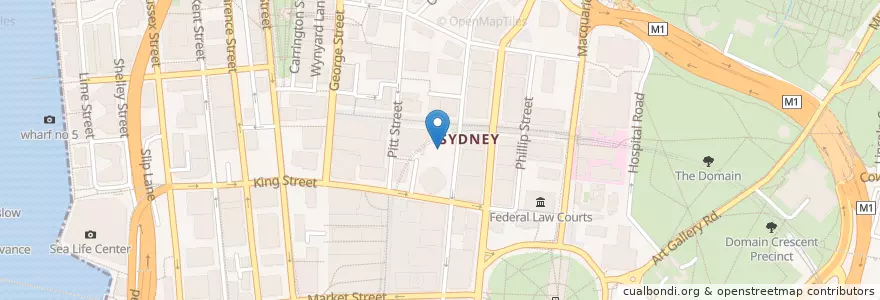 Mapa de ubicacion de Top Juice en オーストラリア, ニューサウスウェールズ, Council Of The City Of Sydney, Sydney.