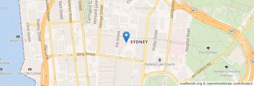 Mapa de ubicacion de iku Whole Food en オーストラリア, ニューサウスウェールズ, Council Of The City Of Sydney, Sydney.