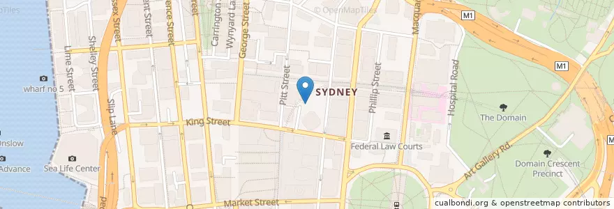 Mapa de ubicacion de Guzman y Gomez en Australie, Nouvelle Galles Du Sud, Council Of The City Of Sydney, Sydney.