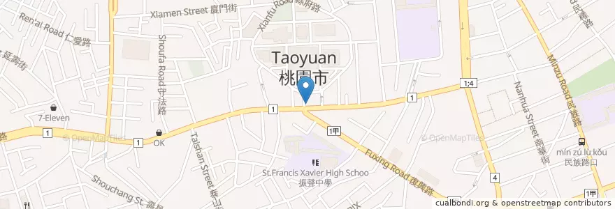 Mapa de ubicacion de Subway en Taiwan, 桃園市, 桃園區.