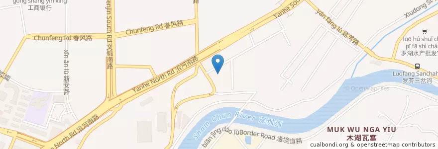 Mapa de ubicacion de 北斗总站 en China, Guangdong, Shenzhen, Luohu, 黄贝街道.