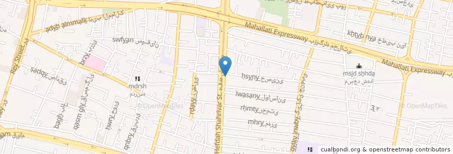 Mapa de ubicacion de بانک کوثر en Iran, Teheran, شهرستان تهران, Teheran, بخش مرکزی شهرستان تهران.