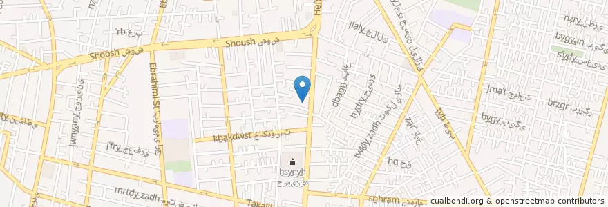 Mapa de ubicacion de مسجد رضوان en Iran, Teheran, شهرستان تهران, Teheran, بخش مرکزی شهرستان تهران.
