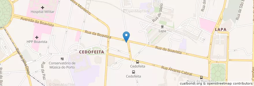 Mapa de ubicacion de Cafetaria Doce Rio en 葡萄牙, 北部大區, Área Metropolitana Do Porto, Porto, Porto, Cedofeita, Santo Ildefonso, Sé, Miragaia, São Nicolau E Vitória.