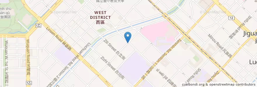 Mapa de ubicacion de JSP en Taiwan, Taichung, 西區.