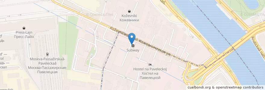 Mapa de ubicacion de Колхида en Russia, Central Federal District, Moscow, Central Administrative Okrug, Danilovsky District, Zamoskvorechye District.