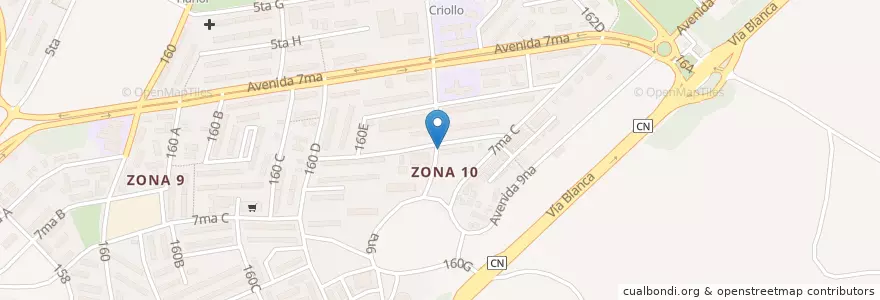 Mapa de ubicacion de Zona 10 en کوبا, La Habana, Habana Del Este, Zona 10.