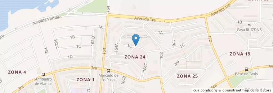 Mapa de ubicacion de Zona 24 en کوبا, La Habana, Zona 24.