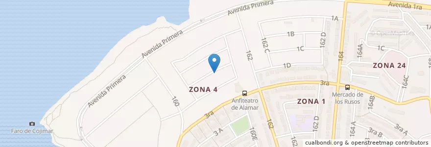 Mapa de ubicacion de Zona 4 en Cuba, La Habana, Zona 4.