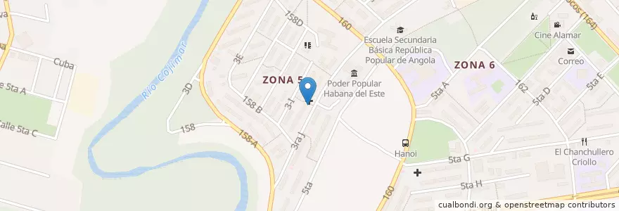 Mapa de ubicacion de Zona 5 en 古巴, La Habana, Habana Del Este, Zona 5.
