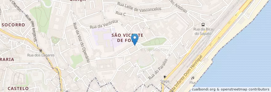 Mapa de ubicacion de Santa Clara dos Cogumelos en ポルトガル, Lisboa, Grande Lisboa, リスボン, São Vicente.