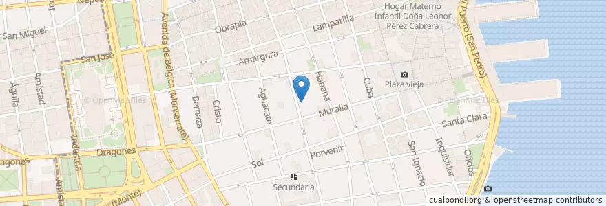Mapa de ubicacion de Padrino Nolberto en Cuba, La Habana, La Habana Vieja.