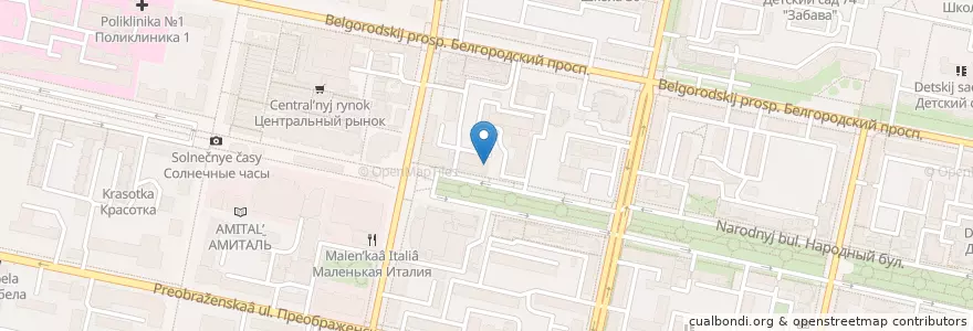 Mapa de ubicacion de Чайный клуб "Нора" en Russland, Föderationskreis Zentralrussland, Oblast Belgorod, Белгородский Район, Городской Округ Белгород.