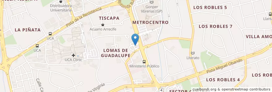 Mapa de ubicacion de Uno en Никарагуа, Departamento De Managua, Managua (Municipio).