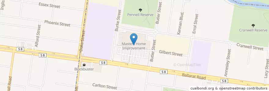 Mapa de ubicacion de Burgertory en أستراليا, ولاية فيكتوريا, City Of Maribyrnong.
