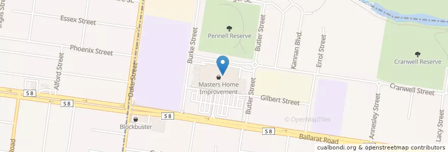 Mapa de ubicacion de Chemist Warehouse en オーストラリア, ビクトリア, City Of Maribyrnong.