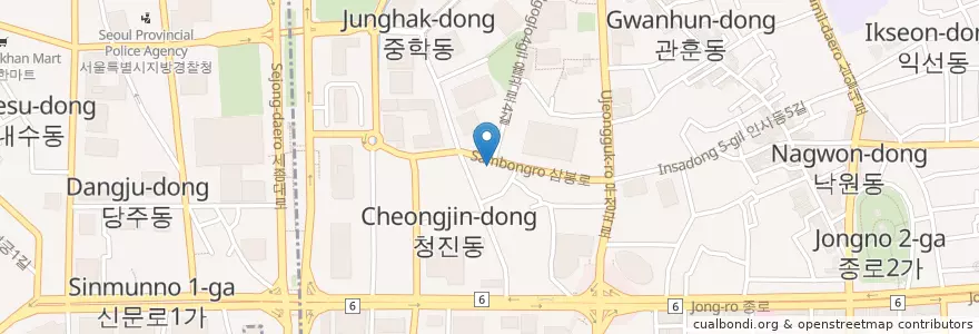 Mapa de ubicacion de 박보연간장게장과삼겹살 en 韩国/南韓, 首尔, 鍾路區, 종로1·2·3·4가동.