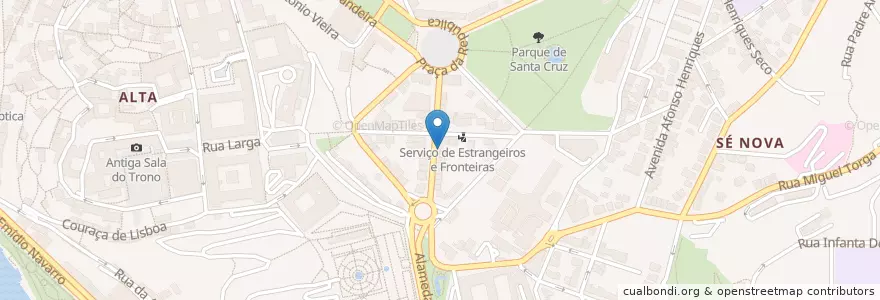 Mapa de ubicacion de Efes Kebab en Portugal, Centro, Baixo Mondego, Coimbra, Coimbra, Sé Nova, Santa Cruz, Almedina E São Bartolomeu.