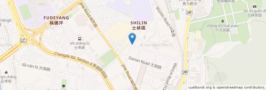 Mapa de ubicacion de 甘味處日式烤麻糬 en تایوان, 新北市, تایپه, 士林區.