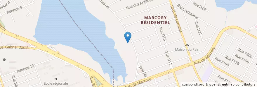 Mapa de ubicacion de College Adventise d'Abidjan(tel 21262436 en Costa D'Avorio, Abidjan, Marcory.