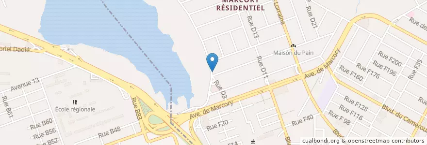 Mapa de ubicacion de Clinique Sainte Nancy 21263368 en 코트디부아르, 아비장, Marcory.