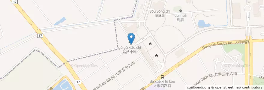 Mapa de ubicacion de 三郎食鋪 en Taiwán, Kaohsiung, 楠梓區.