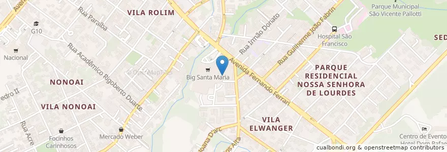 Mapa de ubicacion de Maccherone en ブラジル, 南部地域, リオグランデ・ド・スル, Região Geográfica Intermediária De Santa Maria, Região Geográfica Imediata De Santa Maria, Santa Maria.