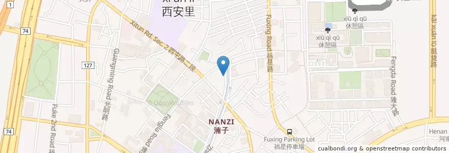 Mapa de ubicacion de Fortunate Coffee en Taiwan, Taichung, 西屯區.